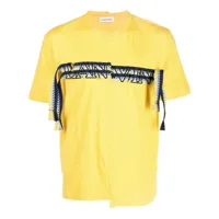 lanvin t-shirt en coton à logo brodé - jaune