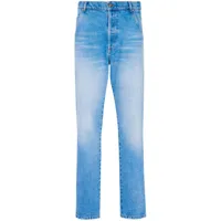 balmain jean slim à taille basse - bleu