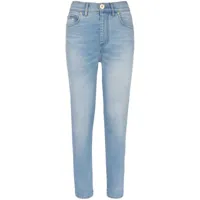 balmain jean slim à taille haute - bleu