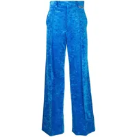 vetements pantalon en velours à taille haute - bleu