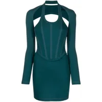 dion lee robe modular à design corset - vert
