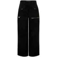 dion lee pantalon droit à design multi-poches - noir