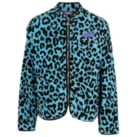 just don veste en polaire à imprimé léopard - bleu