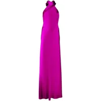 michelle mason robe longue à dos-nu - violet