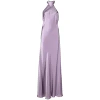 michelle mason robe longue à dos-nu - violet