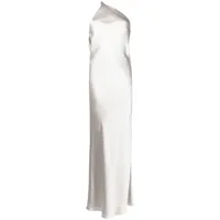 michelle mason robe mi-longue à design asymétrique à une épaule - gris
