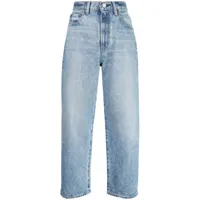 moussy vintage jean droit à taille haute - bleu