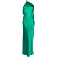 michelle mason robe mi-longue à design asymétrique à une épaule - vert