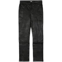 paige pantalon droit à effet froissé - noir