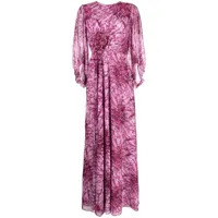 sachin & babi robe longue bianca à fleurs - violet