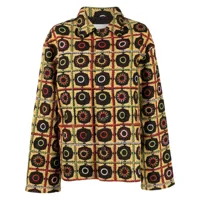 bode chemise à motif géométrique brodé - marron
