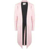 greg lauren manteau en laine à simple boutonnage - rose