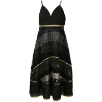 olympiah robe mi-longue à mélange d'imprimés - noir