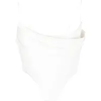 alex perry corset asymétrique à design drapé - blanc
