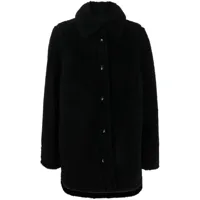 stand studio manteau vernon boutonné en laine - noir