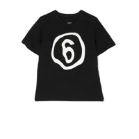 mm6 maison margiela kids t-shirt en coton à logo - noir