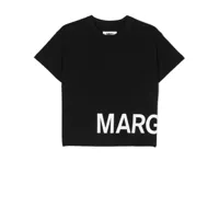 mm6 maison margiela kids t-shirt en coton à logo imprimé - noir