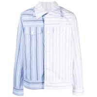 feng chen wang chemise bicolore à fines rayures - bleu