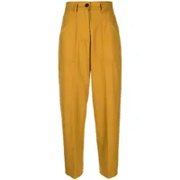 forte forte pantalon fuselé à taille haute - jaune