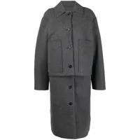 kassl editions manteau en laine à épaules dénudées - gris