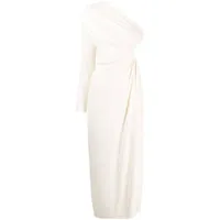acler robe mi-longue stanmore à design asymétrique à une épaule - blanc