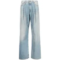 r13 pantalon ample damon à design plissé - bleu
