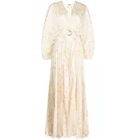 acler robe longue westover plissée à fleurs - blanc