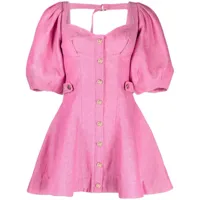 acler robe courte brookman à manches bouffantes - rose