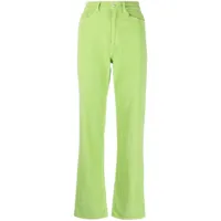 wandler pantalon en velours côtelé à taille haute - vert