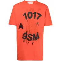 1017 alyx 9sm t-shirt en coton à imprimé graphique - orange