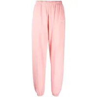 sporty & rich pantalon de jogging à logo brodé - rose