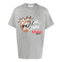 maison kitsuné t-shirt à imprimé graphique - gris