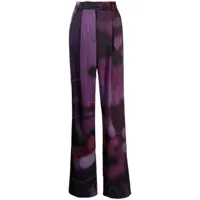 agnona pantalon imprimé à taille haute - violet
