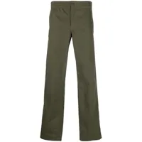 a.p.c. pantalon en coton à coupe droite - vert