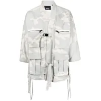 mostly heard rarely seen veste en velours côtelé à imprimé camouflage - blanc