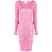 patou robe courte en coton biologique à fronces - rose