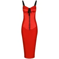 dolce & gabbana robe corset à détail de laçage - rouge