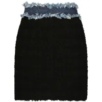 dolce & gabbana minijupe en tweed à détail de jean - noir