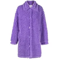 stand studio manteau gwen en peau lainée artificielle - violet