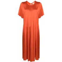 forte forte robe courte à ourlet drapé - orange