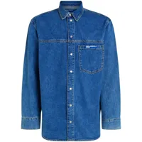 karl lagerfeld jeans chemise en jean à poche poitrine - bleu