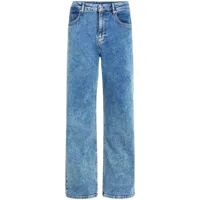 karl lagerfeld jeans jean droit à taille mi-haute - bleu