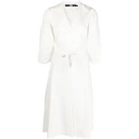 karl lagerfeld robe-chemise à taille nouée - blanc
