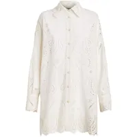etro robe-chemise courte en broderie anglaise - blanc