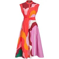 etro robe mi-longue ceinturée à imprimé graphique - rose