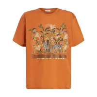 etro t-shirt en coton à imprimé graphique - orange