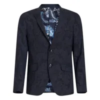 etro blazer boutonné à motif jacquard - bleu