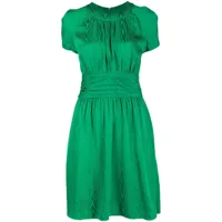 boutique moschino robe mi-longue satinée à fronces - vert