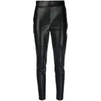 dkny pantalon slim en cuir artificiel - noir