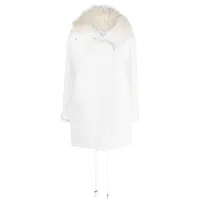 courrèges manteau oversize bordé de fourrure artificielle - blanc